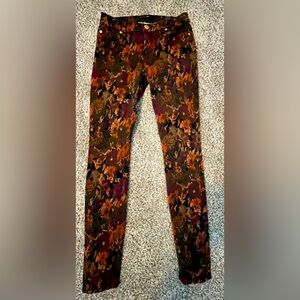7 For All Mankind Women Brown Floral Skinny Jeans 26W Originally $98